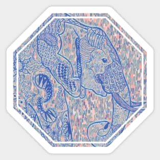 Zentangle Elephant In Pastel Sticker